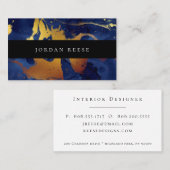 Abstraktes schwermütiges blaues metallisches visitenkarte (Vorne/Hinten)