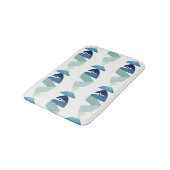 Abstraktes Schwimmen Blauer Fisch Badematte (Schrägansicht)