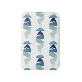Abstraktes Schwimmen Blauer Fisch Badematte (Vorderseite Vertikal)