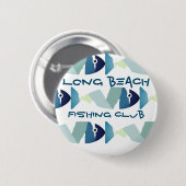 Abstraktes Schwimmen Blauer Fisch Button (Vorne & Hinten)
