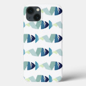 Abstraktes Schwimmen Blauer Fisch Case-Mate iPhone Hülle (Rückseite)