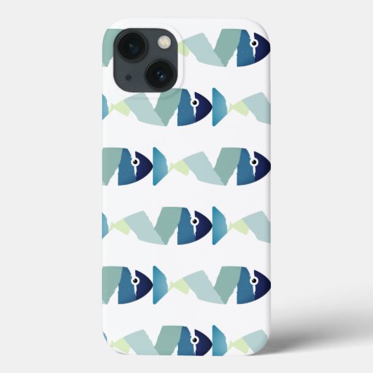 Abstraktes Schwimmen Blauer Fisch Case-Mate iPhone Hülle (Rückseite)
