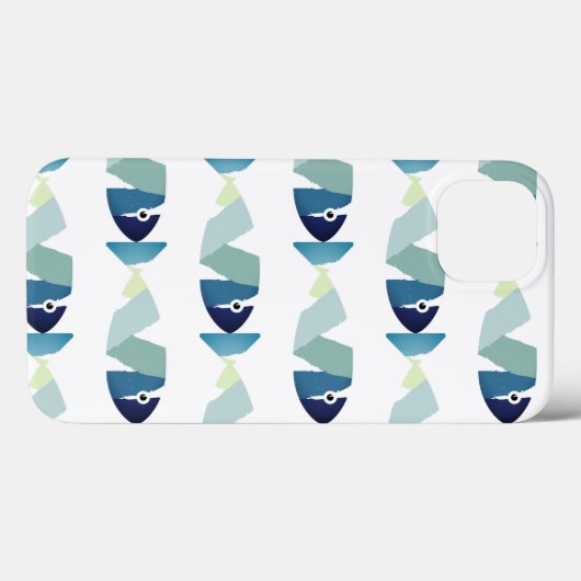 Abstraktes Schwimmen Blauer Fisch Case-Mate iPhone Hülle (Rückseite (Horizontal))