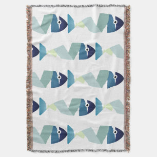 Abstraktes Schwimmen Blauer Fisch Decke