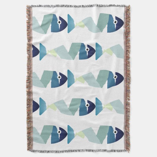 Abstraktes Schwimmen Blauer Fisch Decke (Vorderseite Vertikal)