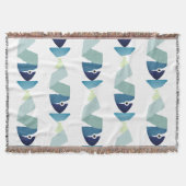 Abstraktes Schwimmen Blauer Fisch Decke (Vorderseite)