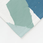 Abstraktes Schwimmen Blauer Fisch Fleecedecke (Ecke)