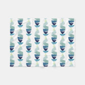 Abstraktes Schwimmen Blauer Fisch Fleecedecke (Vorderseite (Horizontal))