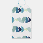 Abstraktes Schwimmen Blauer Fisch Geschenkanhänger (Rückseite)