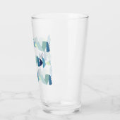 Abstraktes Schwimmen Blauer Fisch Glas (Links)