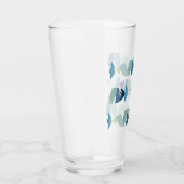 Abstraktes Schwimmen Blauer Fisch Glas (Rechts)