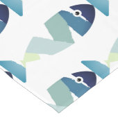 Abstraktes Schwimmen Blauer Fisch Großer Tischläufer (Ecke)