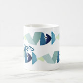 Abstraktes Schwimmen Blauer Fisch Kaffeetasse (Mittel)