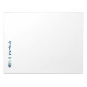 Abstraktes Schwimmen Blauer Fisch Notizblock (Vorderseite)