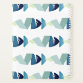 Abstraktes Schwimmen Blauer Fisch Planer (Rückseite)