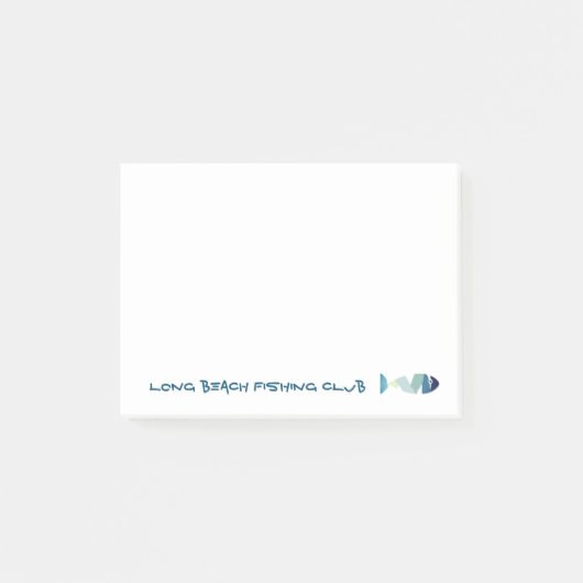 Abstraktes Schwimmen Blauer Fisch Post-it Klebezettel (Vorderseite)