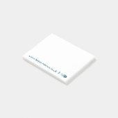 Abstraktes Schwimmen Blauer Fisch Post-it Klebezettel (angewinkelt)