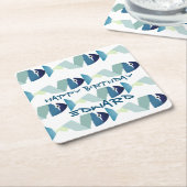 Abstraktes Schwimmen Blauer Fisch Rechteckiger Pappuntersetzer (angewinkelt)