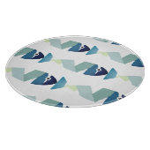 Abstraktes Schwimmen Blauer Fisch Schneidebrett (Ecke)