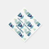 Abstraktes Schwimmen Blauer Fisch Serviette (Ecke)