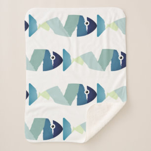 Abstraktes Schwimmen Blauer Fisch Sherpadecke
