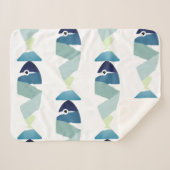 Abstraktes Schwimmen Blauer Fisch Sherpadecke (Vorderseite (Horizontal))