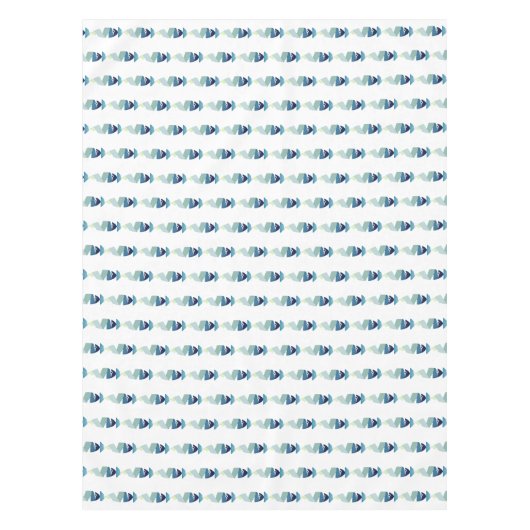 Abstraktes Schwimmen Blauer Fisch Tischdecke (Vorderseite)