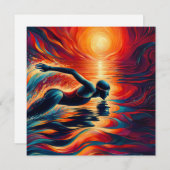 Abstraktes Schwimmerkissen, Schwimmgeschenk, Dekor Feiertagskarte (Vorne/Hinten)