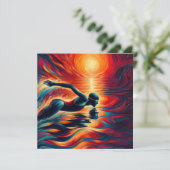 Abstraktes Schwimmerkissen, Schwimmgeschenk, Dekor Feiertagskarte (Stehend Vorderseite)