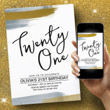 Abstraktes Script Elegant Gold 21. Geburtstag