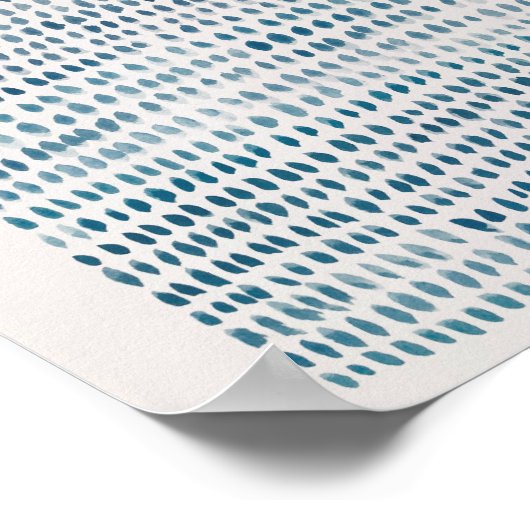 Abstraktes Sea Glass Blue Dose Ocean Muster Poster (Ecke)