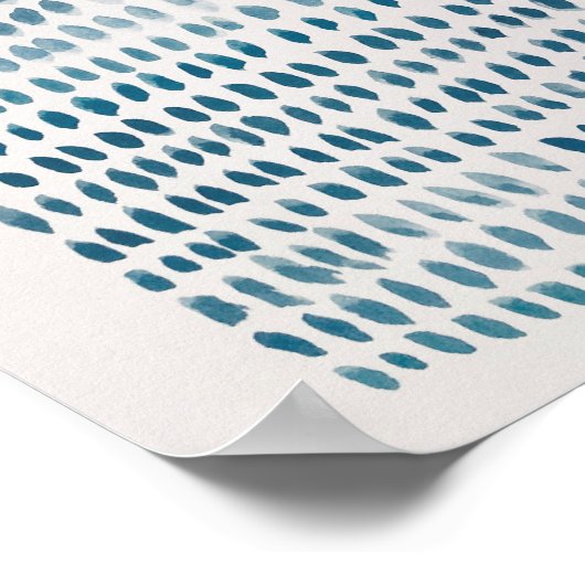 Abstraktes Sea Glass Blue Dose Ocean Muster Poster (Ecke)