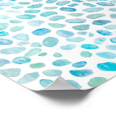 Abstraktes Sea Glass Blue Dose Ocean Pattern Poste Poster (Ecke)