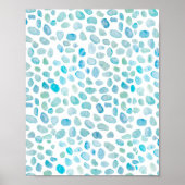 Abstraktes Sea Glass Blue Dose Ocean Pattern Poste Poster (Vorne)