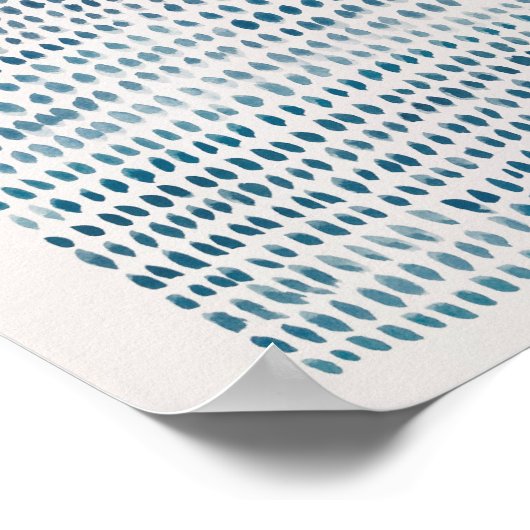Abstraktes Sea Glass Blue Dose Ocean Pattern Poste Poster (Ecke)