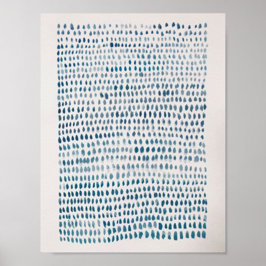 Abstraktes Sea Glass Blue Dose Ocean Pattern Poste Poster (Vorne)