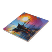 Abstraktes Seascape Oil Acrylfarbe Fliese (Seite)