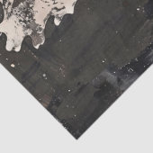 Abstraktes Seepferd Art on Dark Ink Decoupage Seidenpapier (Detail)