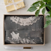 Abstraktes Seepferd Art on Dark Ink Decoupage Seidenpapier (Geschenk)