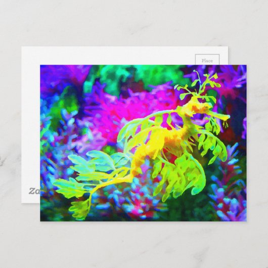 Abstraktes Seepferd Postkarte (Vorne/Hinten)