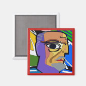 Abstraktes Selbst.Gesicht Magnet (Vorderseite/Rückseite)