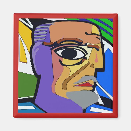 Abstraktes Selbst.Gesicht Magnet (Vorne)