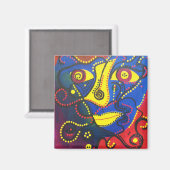 Abstraktes Selbstportrait Magnet (Vorderseite/Rückseite)