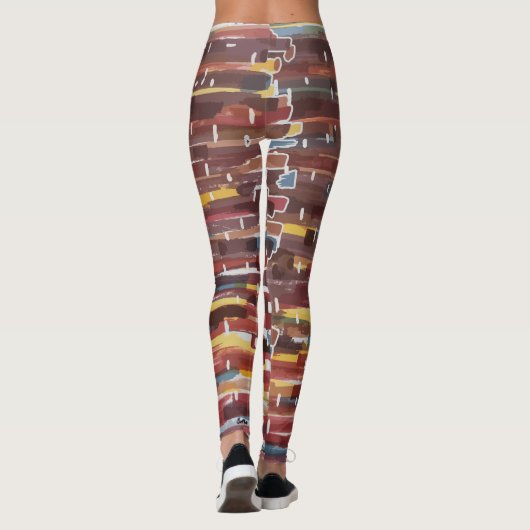 Abstraktes Sepia Leggings (Rückseite)
