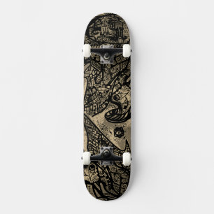 Abstraktes Sepia-Skateboard Skateboard