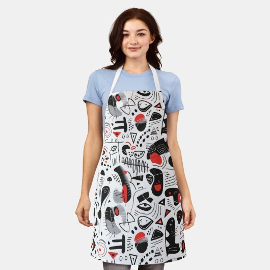 Abstraktes Shapescape-Muster Schürze (Getragen)