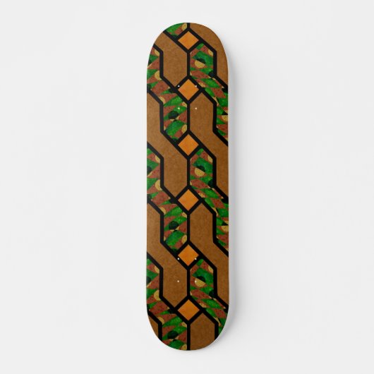 Abstraktes Shimmy-Holzmuster Skateboard (Vorne)