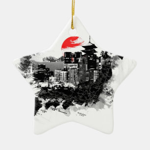 abstraktes shinjuku Japan Tokyo Keramik Ornament