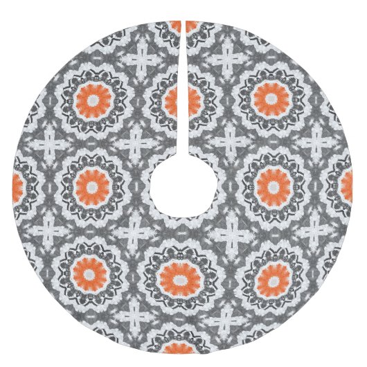 Abstraktes Silber: Geometrisches Nahtloses Design. Polyester Weihnachtsbaumdecke (Vorderseite)