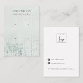 Abstraktes Silber-Regen-Aqua-2-Stuhlvorlagendispla Visitenkarte (Vorne/Hinten)